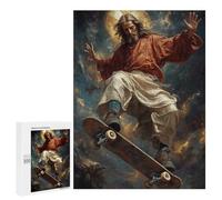 500 PCS Rompecabezas para Adolescentes Jesus Skateboarding Rompecabezas Juegos Relajantes Desafío Difícil Desafiante De Completar 500 PCS