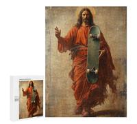 500 PCS Rompecabezas para Adolescentes Jesus with Skateboard Rompecabezas para Adultos Juego Práctico Difícil Interacción Entre Padres E Hijos 500 PCS