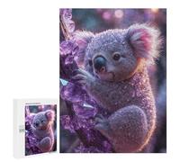 500 PCS Rompecabezas para Adolescentes Koala with Purple Crystals Rompecabezas para Adultos Juego Práctico Difícil Interacción Entre Padres E Hijos 500 PCS