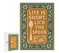 500 PCS Rompecabezas para Adolescentes Life Is Short, Lick The Spoon Rompecabezas para Adultos Rompecabezas Difícil Difícil Desafiante De Completar Juego Desafiante Juguetes 500 PCS