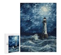 500 PCS Rompecabezas para Adolescentes Lighthouse by Night Rompecabezas Juegos Relajantes Desafío Difícil Desafiante De Completar 500 PCS