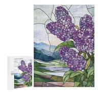 500 PCS Rompecabezas Para Adolescentes Lilac Stained Glass Puzzle Para Adultos Juego Práctico Difícil Duro Único Cumpleaños Y Regalos 500 PCS