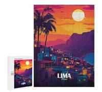 500 PCS Rompecabezas para Adolescentes Lima, Peru Cityscape at Sunset Rompecabezas Juegos Relajantes Pero Divertidos Y Humorísticos Cumpleaños Y Navidad 500 PCS