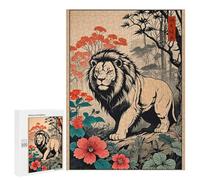 500 PCS Rompecabezas para Adolescentes Lion in Japanese Style Juegos Familiares De Rompecabezas para Adultos Que Mejoran La Memoria Ayudan A Ejercitar El Cerebro 500 PCS