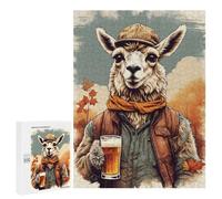 500 PCS Rompecabezas para Adolescentes Llama Drinking A Beer Rompecabezas para Adultos Juegos Familiares Mejora La Memoria Regalos para Amigos Y Familiares 500 PCS