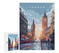 500 PCS Rompecabezas para Adolescentes London Cityscape with Big Ben Rompecabezas para Adultos Juegos De Relajación Decoración De Pared Ayuda A Ejercitar El Cerebro 500 PCS
