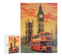 500 PCS Rompecabezas para Adolescentes London's Iconic Red Bus and Big Ben Rompecabezas para Adultos Juguetes Antiestrés Regalo De Cumpleaños Regalo De Cumpleaños, Regalos, 500 PCS