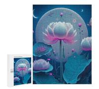 500 PCS Rompecabezas para Adolescentes Lotus Night Garden Rompecabezas para Adultos Juego De Ingenio Regalos para Mujeres Cumpleaños Y Navidad 500 PCS