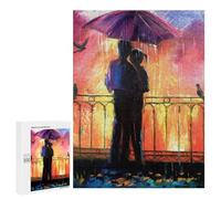 500 PCS Rompecabezas para Adolescentes Lovers in The Rain Rompecabezas Juegos Relajantes Desafío Difícil Desafiante De Completar 500 PCS