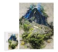 500 PCS Rompecabezas para Adolescentes Machu Picchu in Watercolor Juegos Familiares De Rompecabezas para Adultos Que Mejoran La Memoria Ayudan A Ejercitar El Cerebro 500 PCS