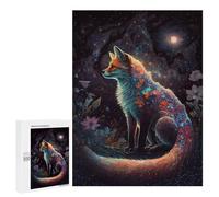 500 PCS Rompecabezas para Adolescentes Magical Fox in Starry Night -2 Rompecabezas para Adultos Desafío Difícil Actividades Divertidas En Casa Gran Regalo para Jugar 500 PCS