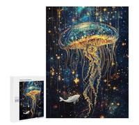 500 PCS Rompecabezas para Adolescentes Magical Jellyfish in Starry Ocean Rompecabezas para Adolescentes Análisis Y Lógica Difícil Y Desafiante 500 PCS