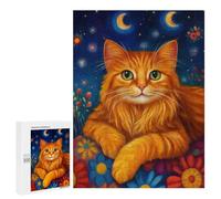 500 PCS Rompecabezas para Adolescentes Magical Night Cat Art Print Rompecabezas para Adolescentes Análisis Y Lógica Difícil Y Desafiante 500 PCS