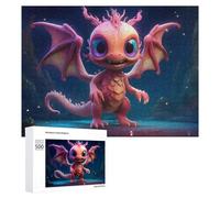 500 PCS Rompecabezas para Adolescentes Magical Pink Dragon Adventure Rompecabezas para Adultos Juegos Familiares Regalo De Cumpleaños Diversión En Casa Actividades, 500 PCS