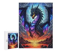 500 PCS Rompecabezas para Adolescentes Majestic Dragon in Fiery Landscape Rompecabezas Juegos Relajantes Desafío Difícil Desafiante De Completar 500 PCS
