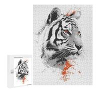 500 PCS Rompecabezas para Adolescentes Majestic Tiger Portrait in Monochrome Style Rompecabezas para Adultos Juegos De Relajación Decoración De Pared Ayuda A Ejercitar El Cerebro 500 PCS