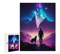 500 PCS Rompecabezas para Adolescentes Man and Dog Stargazing Rompecabezas para Adultos Juegos Familiares Mejora La Memoria Regalos para Amigos Y Familiares 500 PCS