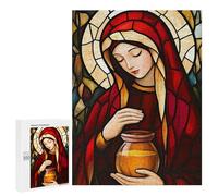 500 PCS Rompecabezas para Adolescentes Mary Magdalene Stained Glass Rompecabezas para Adultos Juguetes Antiestrés Desafío Difícil Cumpleaños