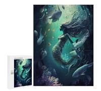 500 PCS Rompecabezas para Adolescentes Mermaid Underwater Juegos Familiares De Rompecabezas para Adultos Que Mejoran La Memoria Ayudan A Ejercitar El Cerebro 500 PCS