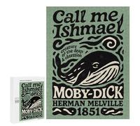 500 PCS Rompecabezas para Adolescentes Moby Dick Book Cover Art Rompecabezas para Adultos Juegos Relajantes Que Mejoran La Memoria Actividades Divertidas En Casa 500 PCS
