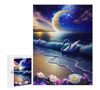 500 PCS Rompecabezas para Adolescentes Moonlit Swan Serenity -1 Rompecabezas para Adultos Juego Práctico Desafío Difícil Cumpleaños Y Navidad 500 PCS