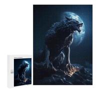 500 PCS Rompecabezas para Adolescentes Moonlit Wolf Roar-1 Rompecabezas para Adultos Juegos Relajantes Mejora La Memoria Interacción Entre Padres E Hijos 500 PCS