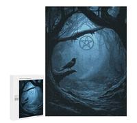 500 PCS Rompecabezas para Adolescentes Mystic Forest Path with Pentagram Rompecabezas para Adultos Juegos Relajantes Mejora La Memoria Interacción Entre Padres E Hijos 500 PCS