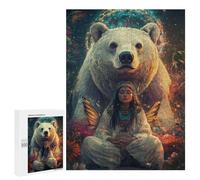 500 PCS Rompecabezas para Adolescentes Native Spirit Bear Connection Rompecabezas para Adultos Juguete Decoración De Pared Patrón De Montaje Cumpleaños 500 PCS