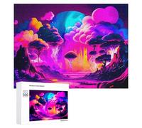 500 PCS Rompecabezas para Adolescentes Neon Fantasy Forest Rompecabezas para Adultos Juego Práctico Desafío Difícil Cumpleaños Y Navidad 500 PCS