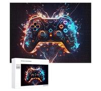 500 PCS Rompecabezas para Adolescentes Neon Gaming Controller Artwork -5 Rompecabezas para Adultos Juego Familiar Análisis Y Lógica Regalos para Reducir El Estrés 500 PCS