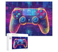 500 PCS Rompecabezas para Adolescentes Neon Gaming Controller Future Tech Rompecabezas para Adultos Juegos Familiares Regalo De Cumpleaños Diversión En Casa Actividades, 500 PCS