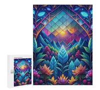 500 PCS Rompecabezas para Adolescentes Neon Nature Stained Glass Rompecabezas para Adultos Regalos De Cumpleaños Juego Familiar Apto para Personas De 14 Años En Adelante 500 PCS