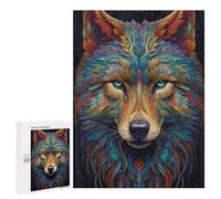 500 PCS Rompecabezas para Adolescentes Neon Wolf Rompecabezas para Adultos Juegos Divertidos Regalo De Cumpleaños Cumpleaños Y Navidad 500 PCS
