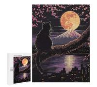 500 PCS Rompecabezas para Adolescentes Night In Japan Rompecabezas para Adultos Juguetes Antiestrés Decoración De Pared Diversión Actividades En Casa, 500 PCS