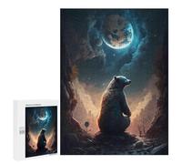 500 PCS Rompecabezas para Adolescentes Night Sky Bear Gazing Rompecabezas para Adultos Juego De Ingenio Regalos para Mujeres Cumpleaños Y Navidad 500 PCS