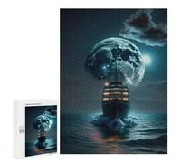 500 PCS Rompecabezas para Adolescentes Night Voyage Under The Moon Rompecabezas para Adultos Juegos Familiares Desafío Difícil Ayuda A Ejercitar El Cerebro 500 PCS