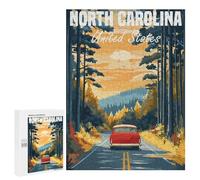 500 PCS Rompecabezas para Adolescentes North Carolina Road Trip Rompecabezas para Adultos Juegos Relajantes Que Mejoran La Memoria Actividades Divertidas En Casa 500 PCS