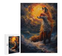 500 PCS Rompecabezas para Adolescentes Ocean Wave Fox Rompecabezas para Adultos Juegos Familiares Desafío Difícil Ayuda A Ejercitar El Cerebro 500 PCS