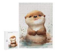 500 PCS Rompecabezas para Adolescentes Otter Cute Watercolor Rompecabezas para Adultos Juegos Familiares Mejora La Memoria Regalos para Amigos Y Familiares 500 PCS