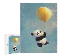 500 PCS Rompecabezas para Adolescentes Panda Bear with Yellow Balloon Rompecabezas para Adultos Juego Práctico Difícil Interacción Entre Padres E Hijos 500 PCS