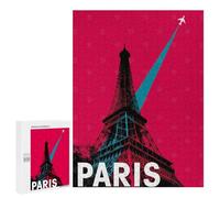500 PCS Rompecabezas para Adolescentes Paris Eiffel Tower Travel Rompecabezas para Adultos Juguetes Antiestrés Decoración De Pared Diversión Actividades En Casa, 500 PCS