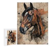 500 PCS Rompecabezas para Adolescentes Partial Geometric Horse Rompecabezas para Adultos Regalos De Cumpleaños Juego Familiar Apto para Personas De 14 Años En Adelante 500 PCS