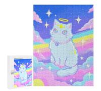 500 PCS Rompecabezas para Adolescentes Pastel Angel Cat in The Sky Rompecabezas Juegos Relajantes Desafío Difícil Desafiante De Completar 500 PCS