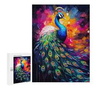 500 PCS Rompecabezas para Adolescentes Peacock Bird Painting Rompecabezas para Adultos Juegos Relajantes Mejora La Memoria Interacción Entre Padres E Hijos 500 PCS
