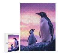 500 PCS Rompecabezas para Adolescentes Penguin Family Sunset Rompecabezas para Adultos Juegos Relajantes Mejora La Memoria Interacción Entre Padres E Hijos 500 PCS