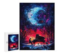 500 PCS Rompecabezas para Adolescentes Piano Under A Cosmic Moon Rompecabezas para Adultos Juego Práctico Difícil Interacción Entre Padres E Hijos 500 PCS