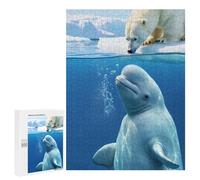 500 PCS Rompecabezas para Adolescentes Polar Bear and Beluga Whale Rompecabezas para Adultos Juegos Divertidos Regalo De Cumpleaños Cumpleaños Y Navidad 500 PCS