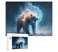 500 PCS Rompecabezas para Adolescentes Polar Bear Fire and Ice Rompecabezas para Adultos Juego De Ingenio Regalos para Mujeres Cumpleaños Y Navidad 500 PCS