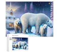 500 PCS Rompecabezas para Adolescentes Polar Bears in Winter Wonderland Rompecabezas para Adultos Juego De Ingenio Regalos para Mujeres Cumpleaños Y Navidad 500 PCS