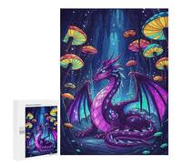 500 PCS Rompecabezas para Adolescentes Purple Dragon in Mushroom Cave Rompecabezas Juegos Relajantes Desafío Difícil Desafiante De Completar 500 PCS